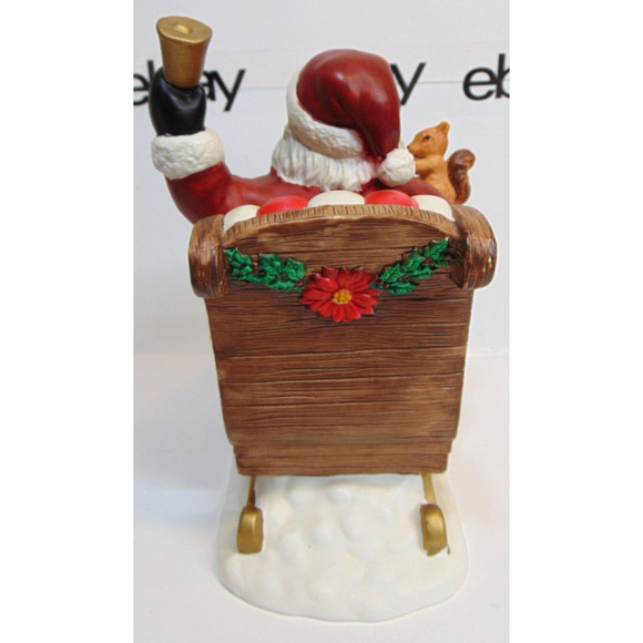 Vintage Christmas Santa Clause With Sleigh Centerpiece Presents Decor Box 10.5" - Picture 4 of 16